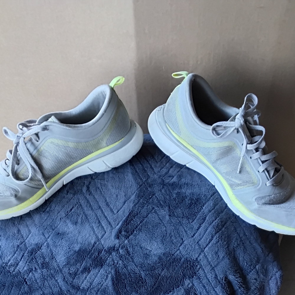 adidas Gray and Neon Yellow Athletic Shoes